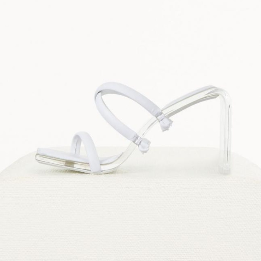 Clear white Letta Heels